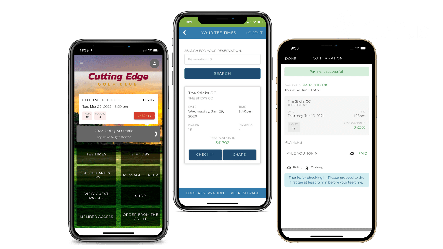 Golf Apps Mobile Check-In on Smartphone 
