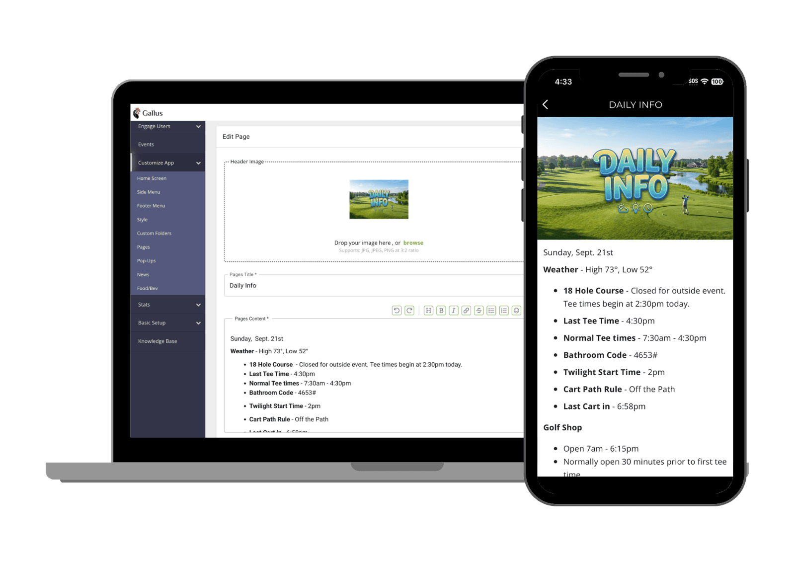 Pages with simple editor to build beautiful native pages in your app