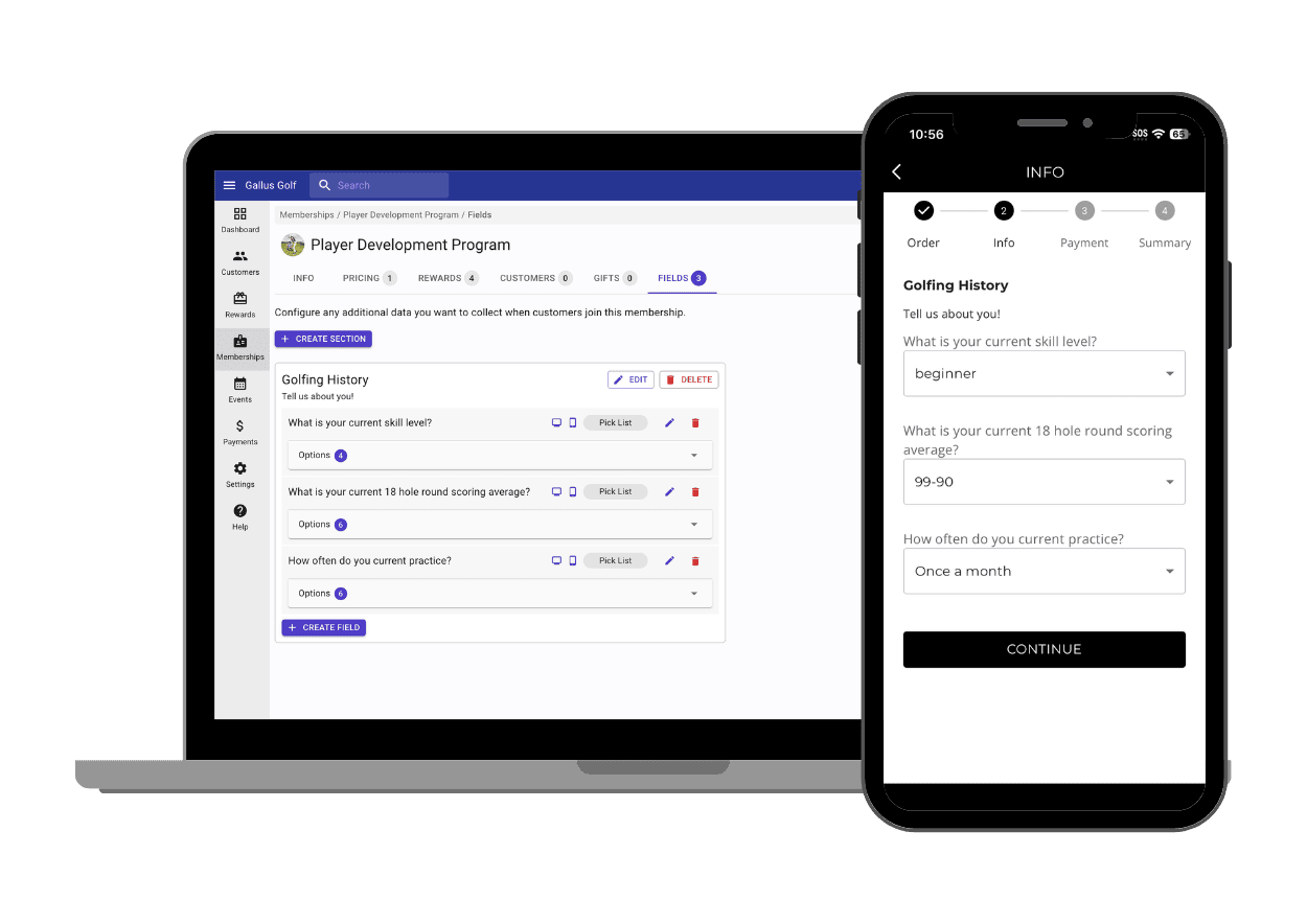 Add custom questions to collect membership specific information