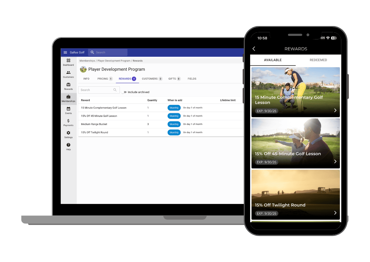 Add your benefits or rewards to automatically send to your members after they join