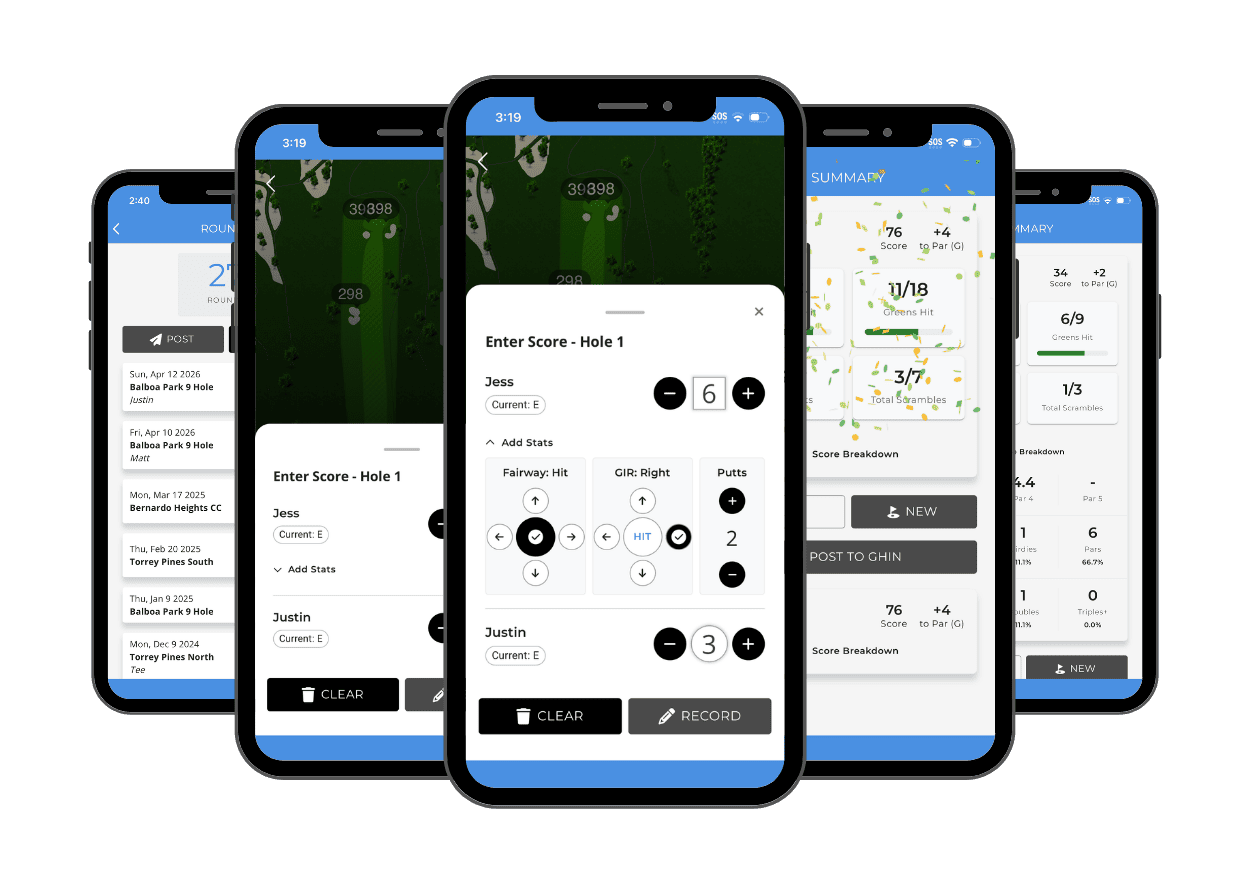 Stat Tracking from your scorecard and GPS