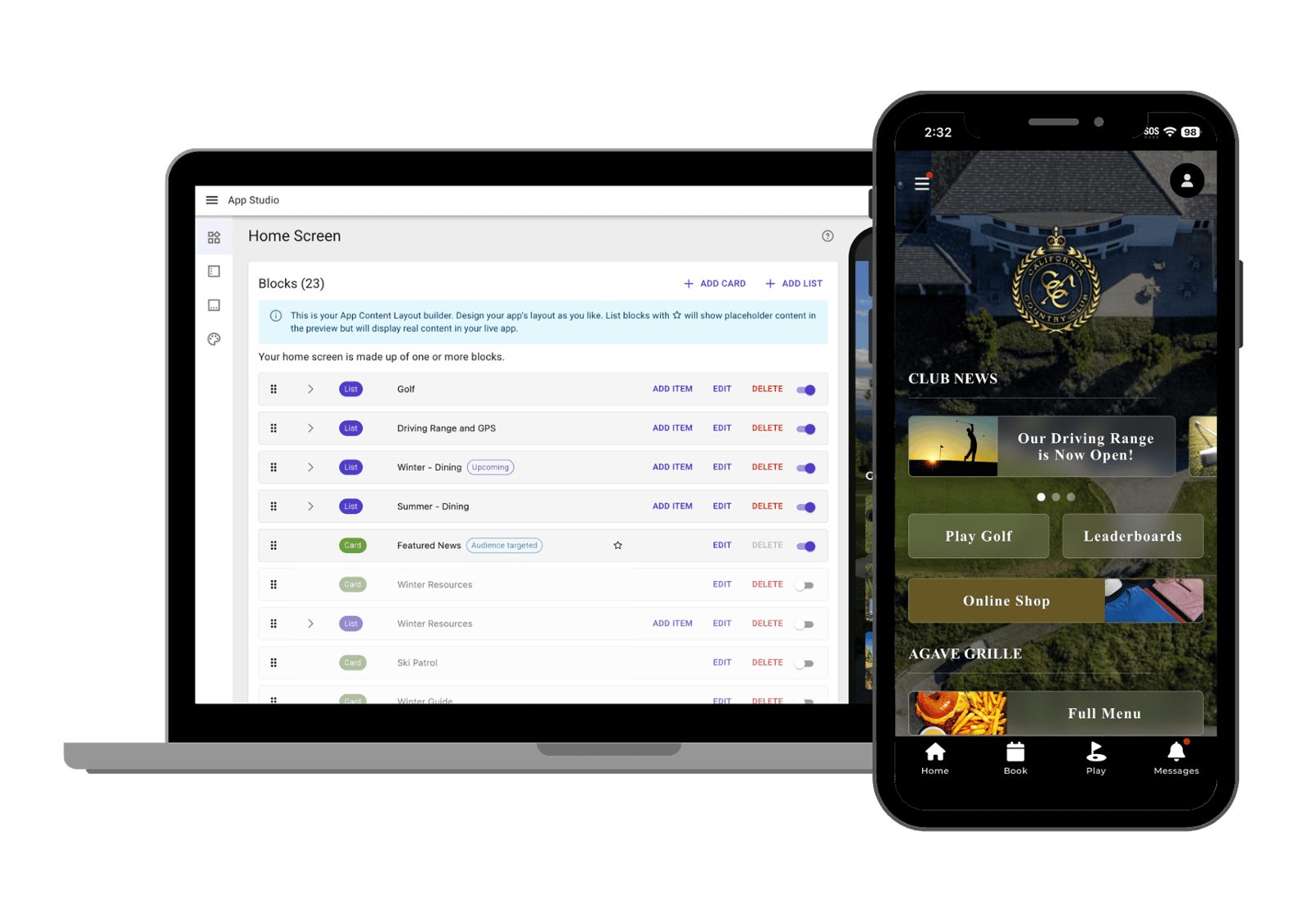 Custom Mobile App for Private Country Clubs