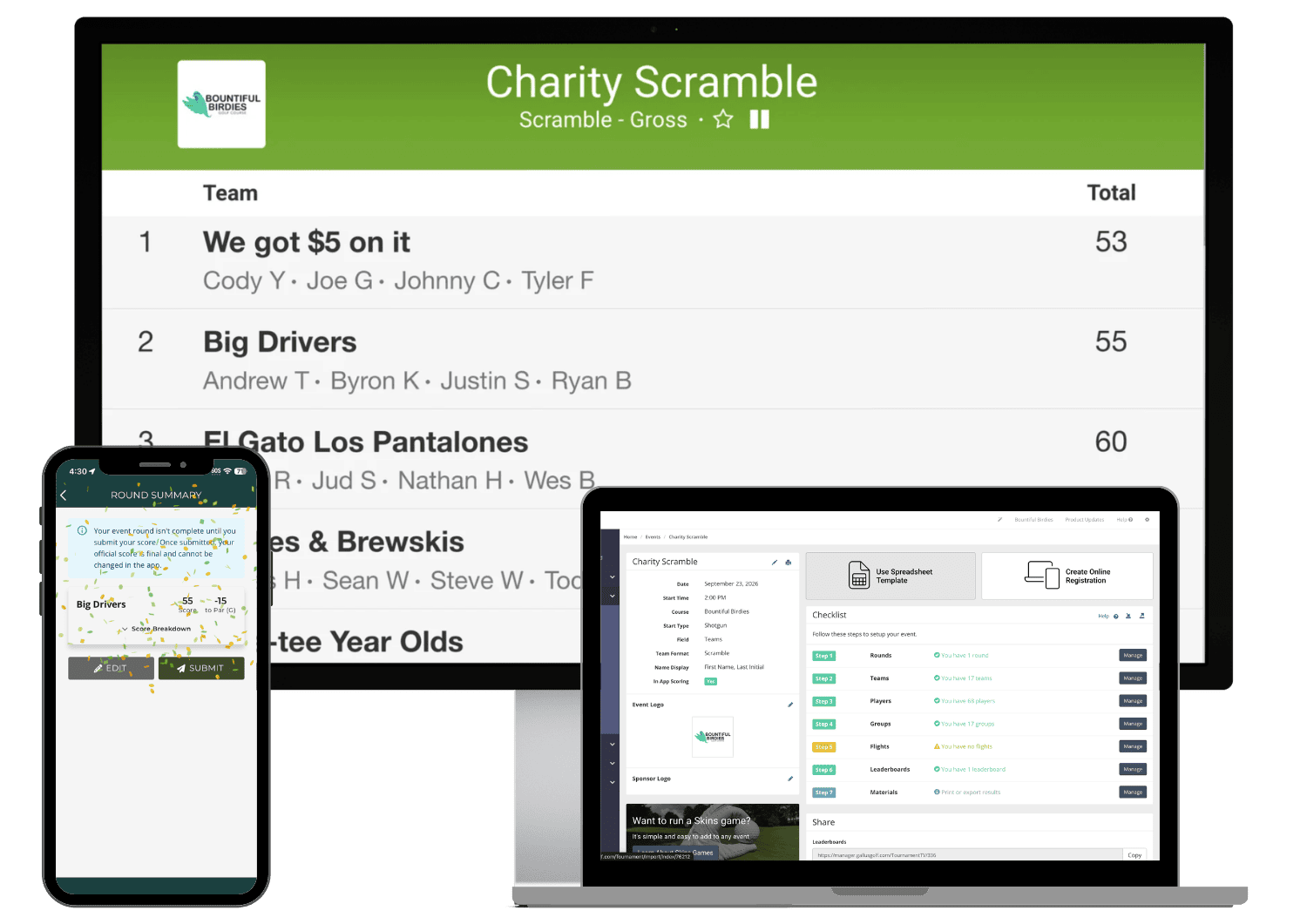 Golf tournament software