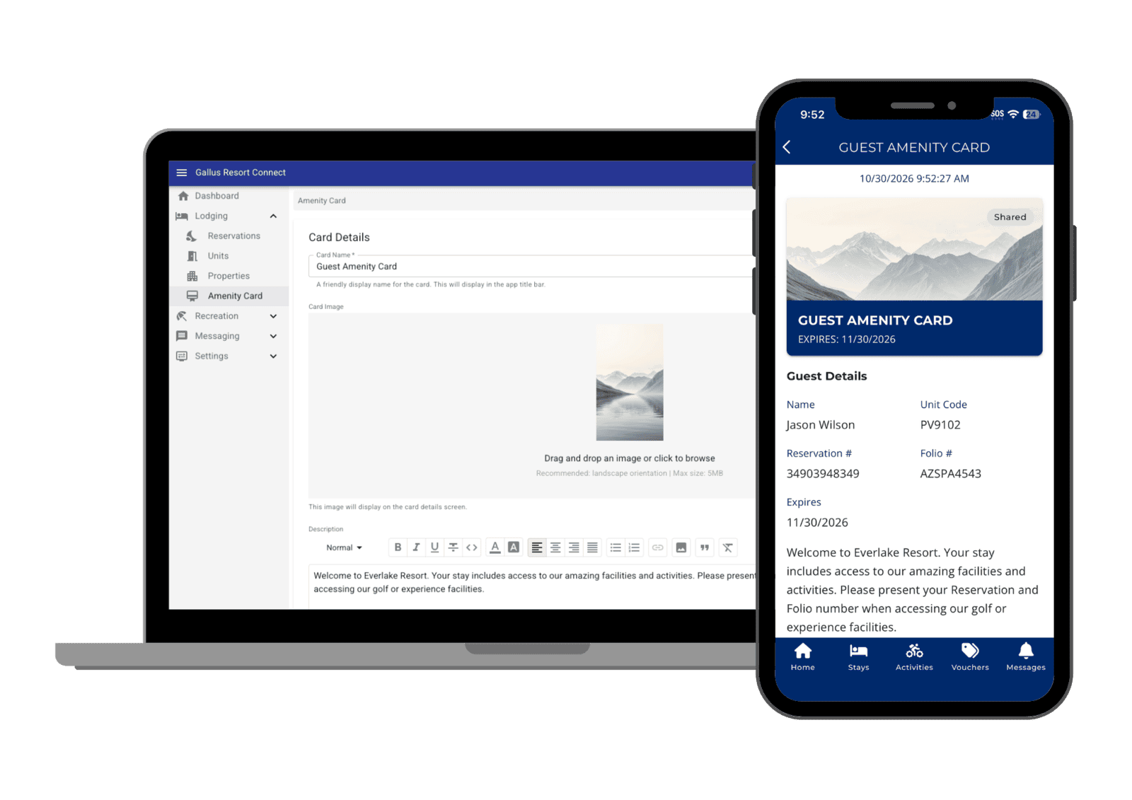 Digital Amenity Cards for Resorts