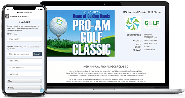 Online Registration for Golf Tournaments and Leagues